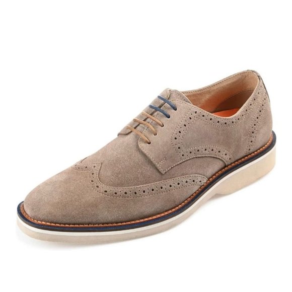 Thomas & Vine Men's Chadwick Derby Tru Comfort Foam Derby Shoes Taupe 12 NIB